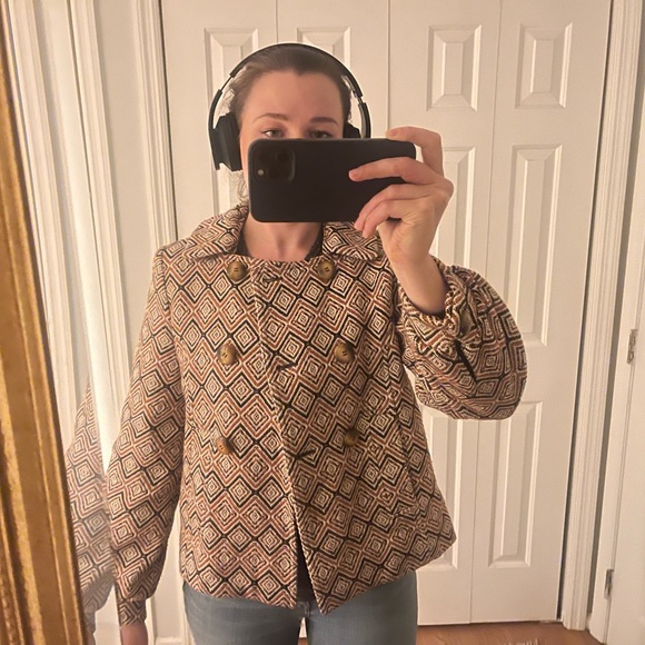 Tibi Wool blend Peacoat Geometric Print Orange Size tag removed approximate XS - Picture 7 of 7